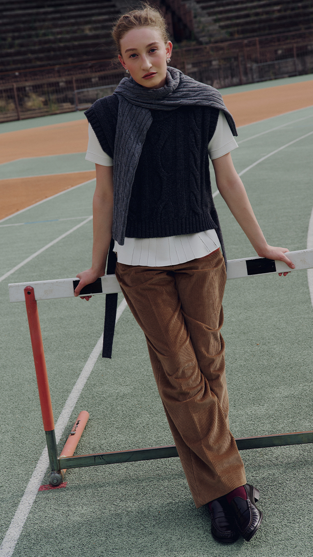 Gilet Intrecciato Blu Scuro Intrend